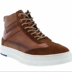 Zanzara Rankin Men High Top Sneaker Sz 11 Brown High Quality Leather Lace-Up New